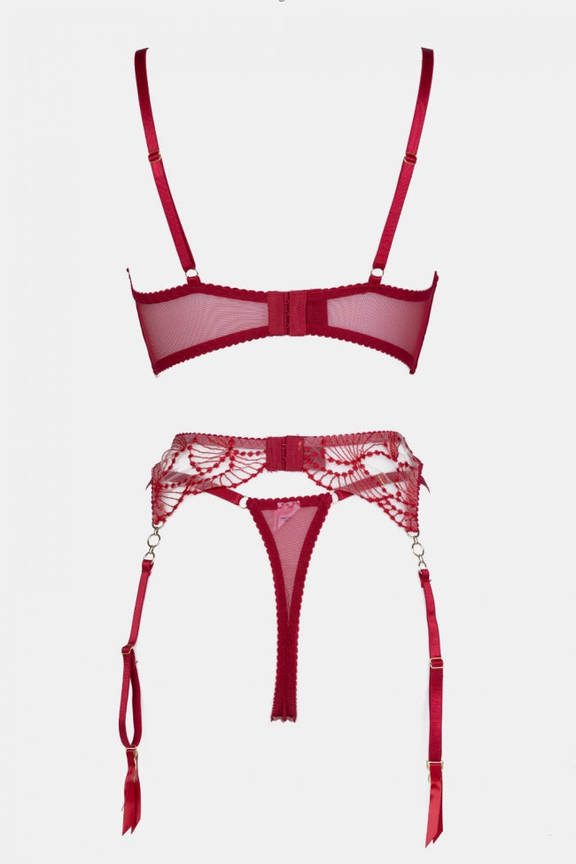 Tia Crimson Luxury Lingerie Set