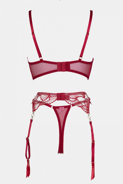 Tia Crimson Luxury Lingerie Set